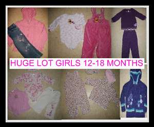 HUGE LOT BABY GIRLS WINTER CLOTHES OUTFITS SETS PANTS TOPS OVERALL 12 