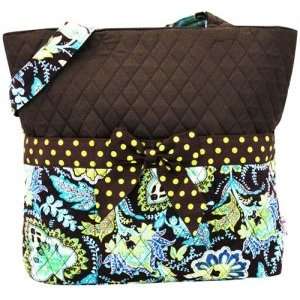 Paisely Green Garden Monogrammed Quilted Diaper Bag Baby