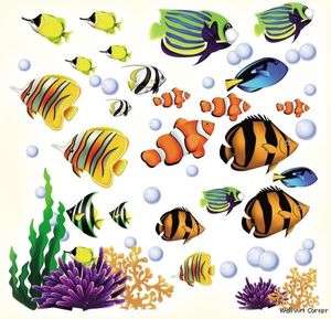 Under the Sea Tropical Fish Wall Art Sticker Decals  