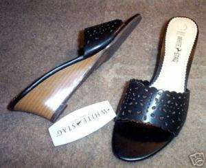 NWT Womens Size 8.5 Shoes Sandals Wedge Slides Black  