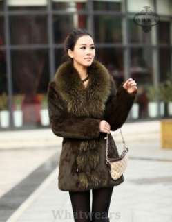 Womens Warm Rabbit Winter Fur Coat Jacket 5 Colors C30  