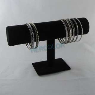Black Velvet Bracelet T Bar Jewelry Display Stand Rack  