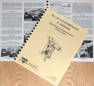 HOMECRAFT DELTA 37 110 4 Jointer Operator Manual  