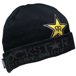   Rockstar Duet Mens Beanie Racewear Hat   Color Black, Size One Size
