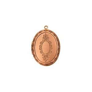  Antique Copper (plated) Oval Baroque Heirloom Locket 