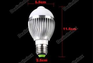   5W 450LM LED Infrared Motion Sensor Pure White Light Bulb Lamp  