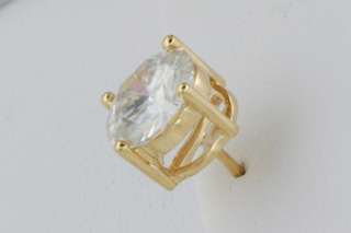 Round 2.5 ct Moissanite Earring Studs Yellow Gold Prong  