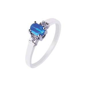  Sterling Silver   Size 7 Created Opal Ring   JewelryWeb 