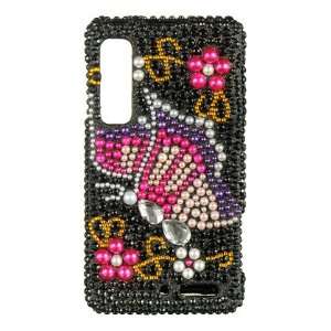   FULL DIAMOND CASE BLACK RAINBOW BUTTERFLY Cell Phones & Accessories