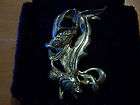 Cyvra spectacular fish swimming in kelp figural brooch large solid 