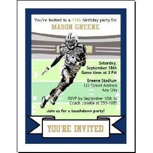  Rams Colored Football Birthday Party Invitation 2 