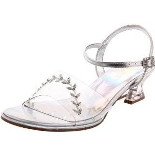   Princess Silver Clear Heel Sandals with Rhinestones ~ Pageant Shoes
