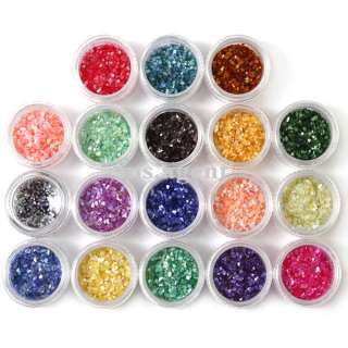 18 Colors Crushed Shell Chips Powder for uv acrylic system Nail Art 