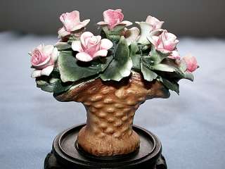   auction is for a Beautiful Capodimonte Italy Flower Basket Figurine B