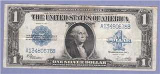 VF 1923 SERIES ONE DOLLAR BILL SILVER CERTIFICATE UNITED STATES NOTE $ 