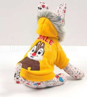 Yellow Squirrel Hoodie Pet Dog Coat Clothes Any Size  