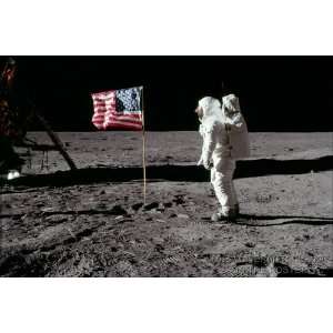 Buzz Aldrin Salutes the American Flag, Apollo 11 Moon Landing   24x36 