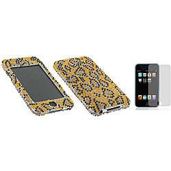 Apple iPod Touch 2G and 3G Gold Leopard Full Rhinestone Case 