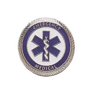   Medical Logo Pin Silver Plated Round Emt Logo Tac Pins. Jewelry