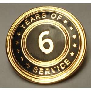  Years of Service 6 Years Brass Lapel Pin 