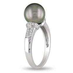   Pearl and 1/10ct TDW Diamond Ring (G H, I2)(8.5 9 mm)  