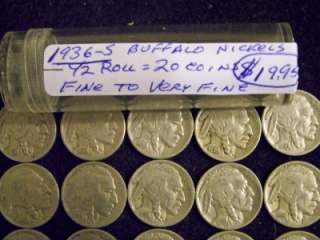 1936 S Buffalo Head Nickels