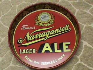 1930s Famous Narragansett Lager Ale Beer Tray.Large collection 
