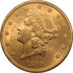 1899 S US Liberty Head Double Eagle Fine Gold Coin $20 Twenty Dollar 