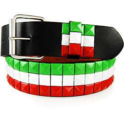 JK Belts Unisex 3 row Italian Color Studded Belt  