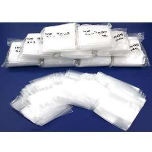  1000 Zipper Block Bag Resealable Plastic Baggies 3 x 3 