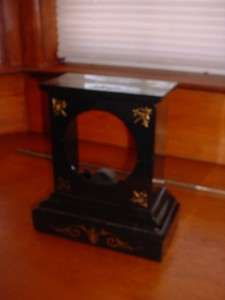 Antique Iron Metal Enameled Clock Case for Shelf or Mantel  