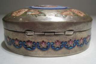 Antique Russian Persian Enameled Silver Snuff Box  