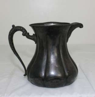 RARE ANTIQUE E.G. WEBSTER & SONS SILVERPLATE ORNATE WATER PITCHER LATE 