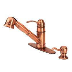 Fontaine Designer Pullout Antique Copper Kitchen Faucet   