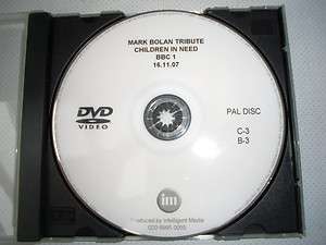 MARC BOLAN / T REX TRIBUTE PROMO DVD 2007 HOLLYOAKS  