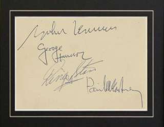 The Beatles John Lennon Paul Mcartney All 4 Autographs  