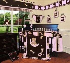 Baby Boutique   Pink Bear & Moon 14 PCS Crib Bedding M  