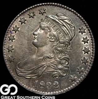 1832 Capped Bust Half Dollar SMALL LETTERS CHOICE AU  