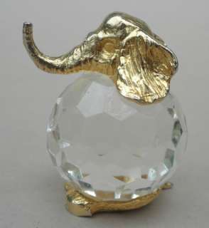   MENAGERIE Italy FIGURINE Elephant 24K Gold Plated Head Feet tag  