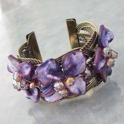   Mother of Pearl Floral Cuff Bracelet (Philippines)  