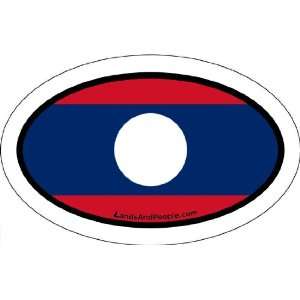 Laos Flag Car Bumper Sticker Decal Oval