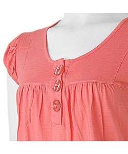 Stephanie Rogers Womens 3 button Baby Doll Top  
