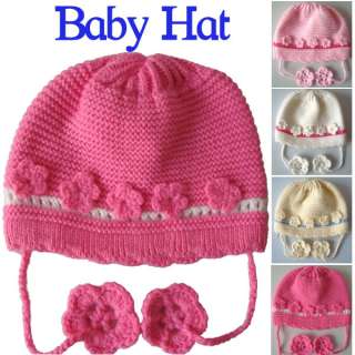 Baby Infant Beanie crochet Hat cute girls lace cap 0 6 months Newborn 