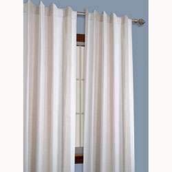 Striped Yarn Dyed Linen/ White 84 inch Window Curtain Pair   