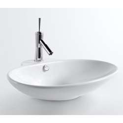 Kraus White Oval Ceramic Vessel Sink  