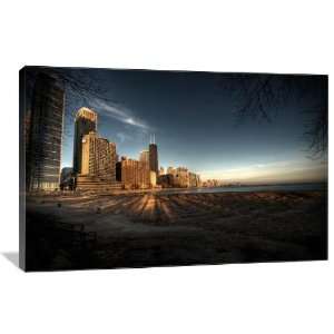  Chicago Across from Lake Michigan   Gallery Wrapped Canvas 