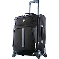Olympia Malibu Bay 22 inch Black Expandable Spinner Carry on Luggage 