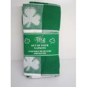  Set of 4 Shamrock Napkins 