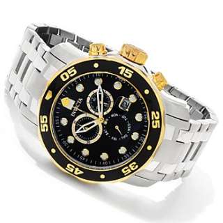 Invicta Mens 10380 Pro Diver Scuba Chronograph Black & Gold Watch 