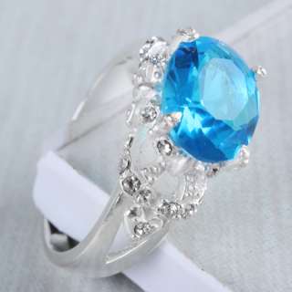 Blue Topaz Gemstones Silver Jewelry Ring sz #6 #10 B217  